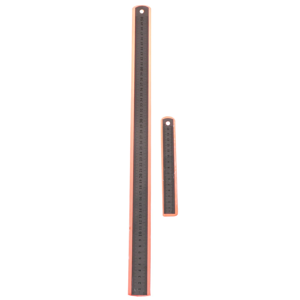 

Double Side Scale Stainless Steel Straight Ruler Measuring Tool 50cm 15cm