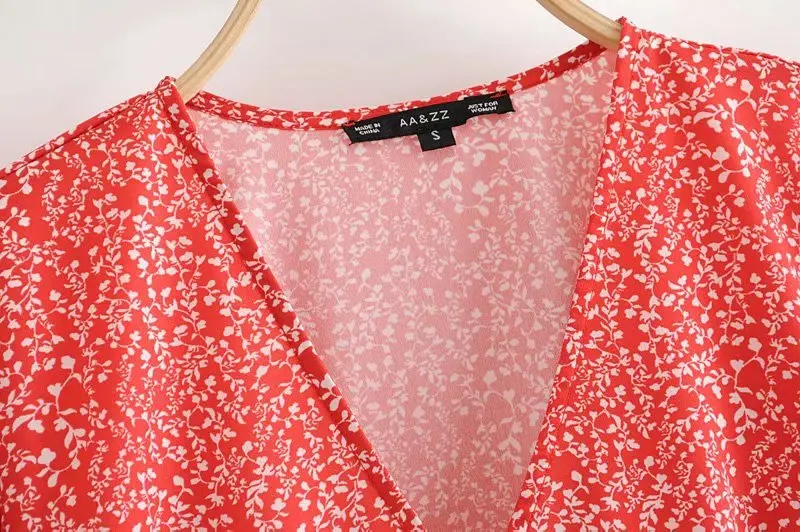 2019 элегантное женское платье в французском стиле с v образным вырезом цветочным