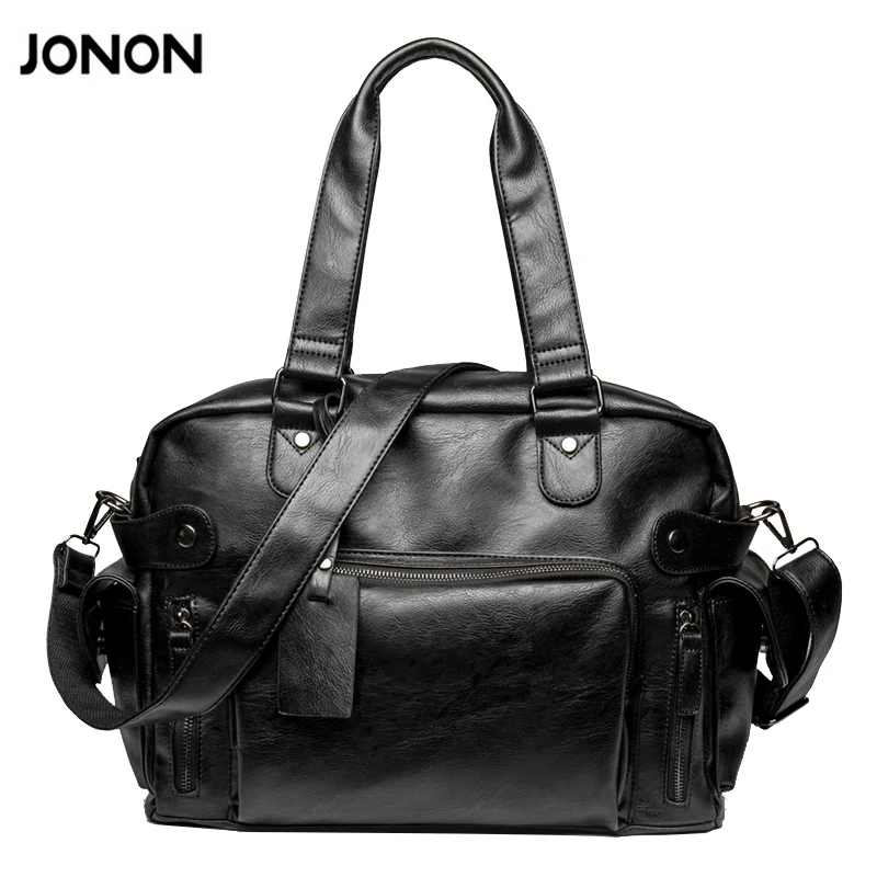 Многофункциональные мужские дорожные сумки из ПУ кожи брендовые