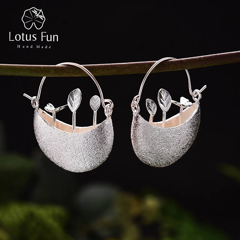 Lotus весело Настоящее стерлингового серебра 925 природных творческий ручной Fine Jewelry