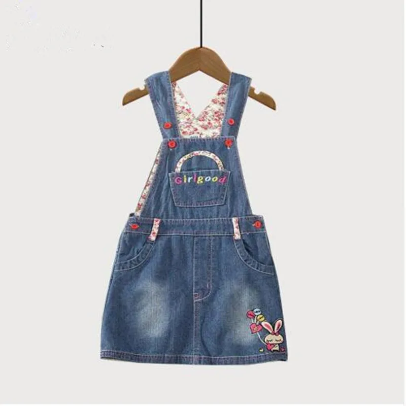 

Grade A Baby Girl Clothes Summer Sundress Toddler Suspender Denim Straps Overalls Bebes Clothing Kids Dresses For Girls