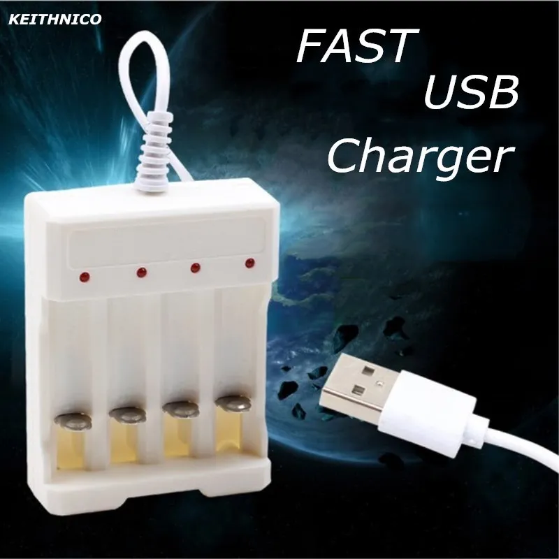 KEITHNICO 1 2 в универсальное умное зарядное устройство с 4 слотами AA/AAA USB разъем| |