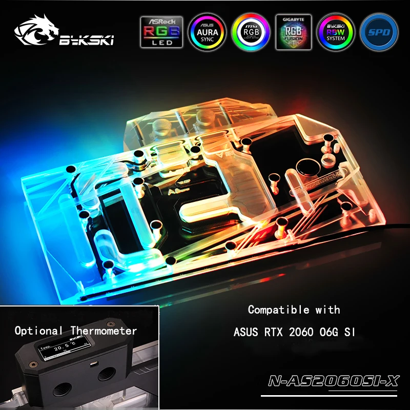 Bykski полное покрытие GPU водоблок для ASUS RTX 2060 O6G SI. P/N: N-AS2060SI-X | Компьютеры и офис