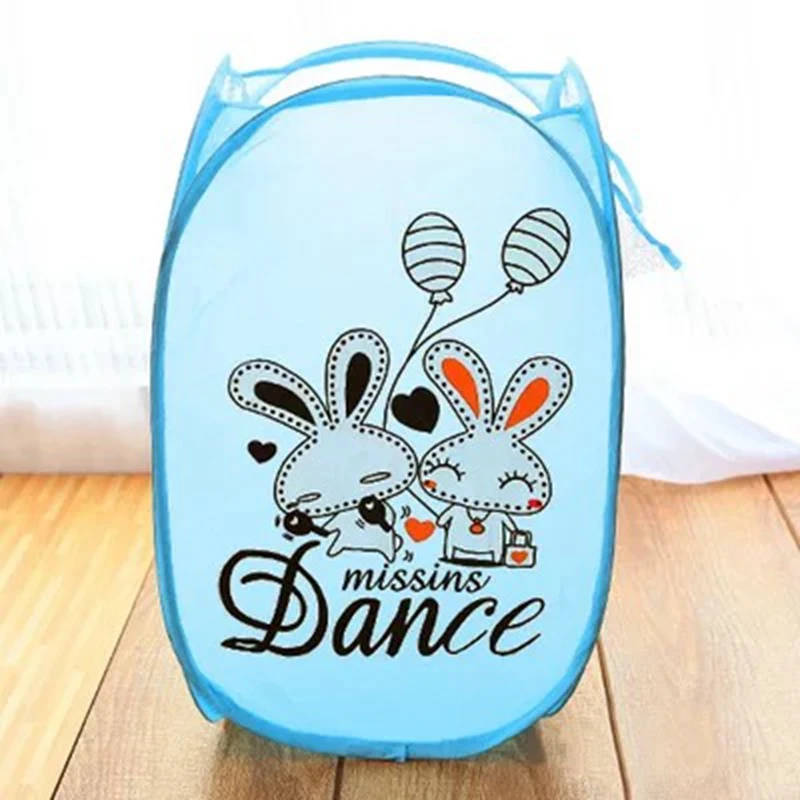 Love Rabbit Ванная комната складная корзина с крышкой для стирки корзина мультфильм собака сортировочная корзина сетка игрушка грязный ящик для хранения украшения дома аксессуары - Цвет: Love Rabbit