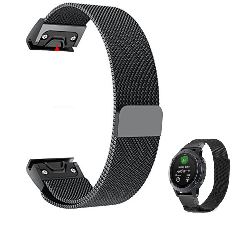 20 мм 22 26 ремешок из нержавеющей стали для Garmin Fenix 5/5s/5X часов Миланский магнитный |
