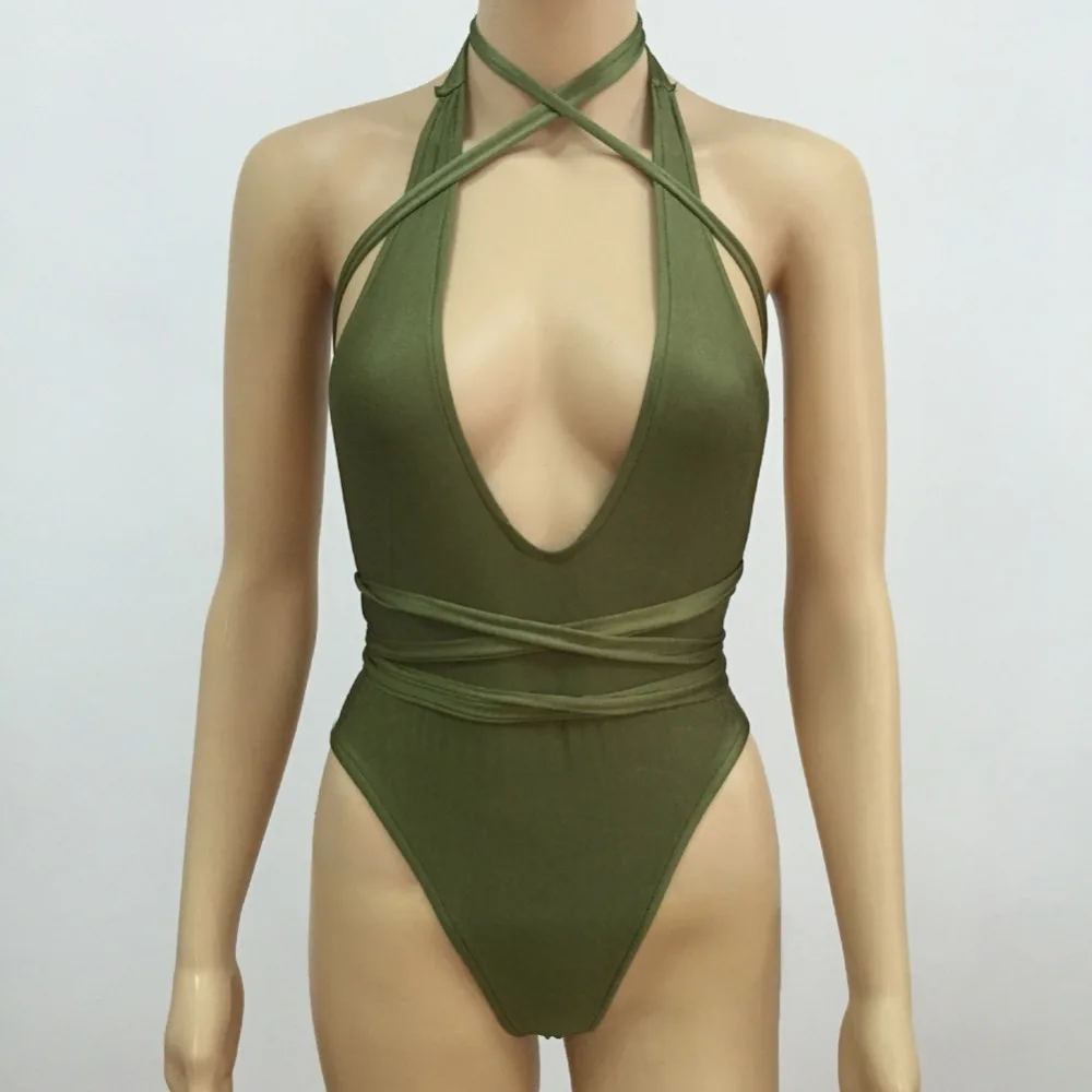 Женский облегающий костюм пляжного типа боди с открытой спиной для фитнеса лето