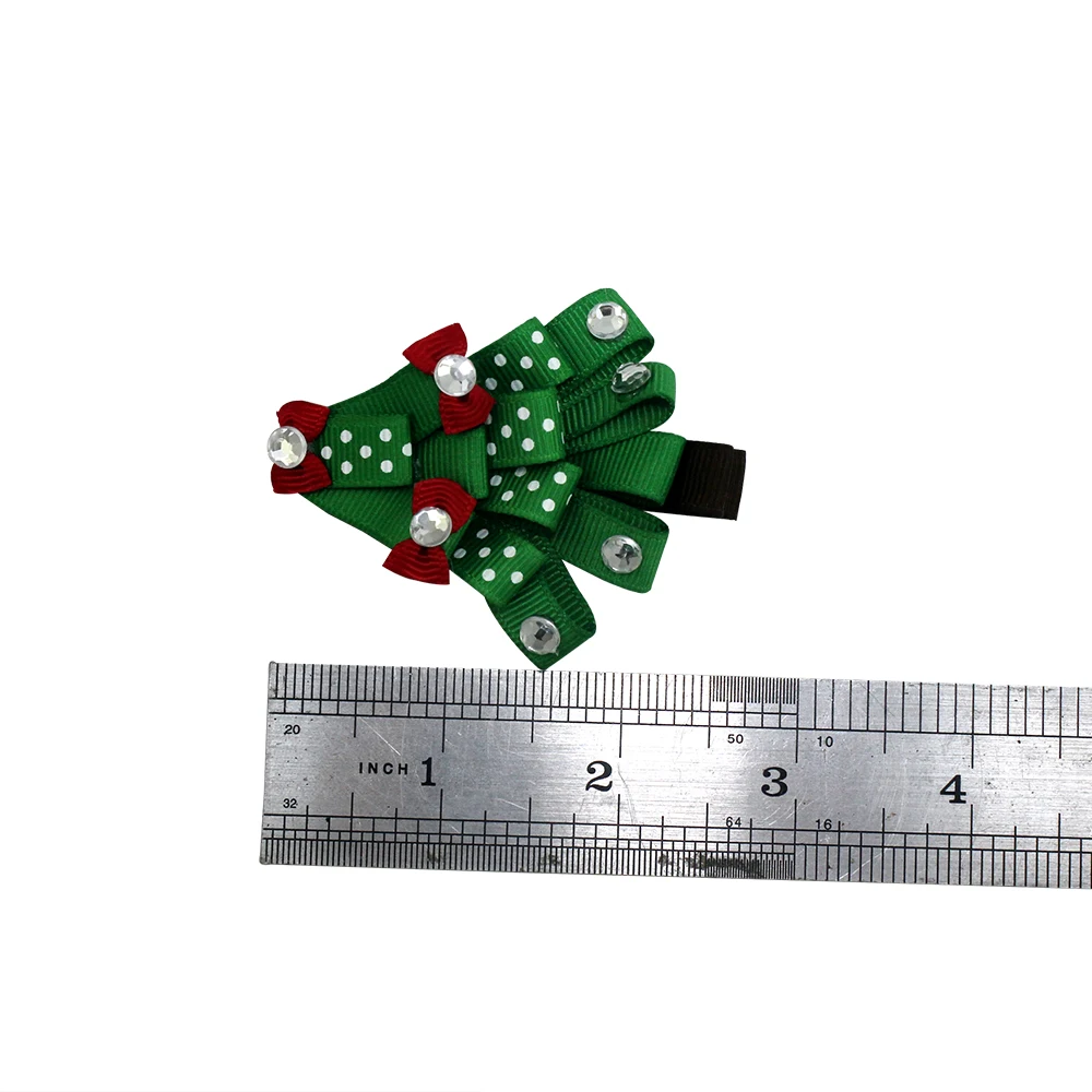 

christmas tree hairclip 3 inch lovely ribbon hair bows with clip