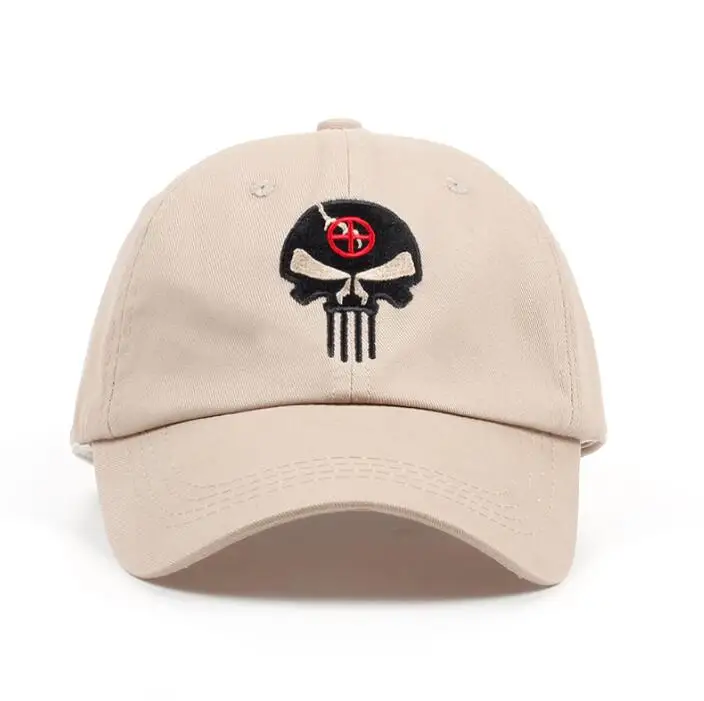 Каратель папа шляпа Военная зона Мужская Snapback Череп вышитые бейсбольная кепка хлопок уплотнение тактическая Кепка для мужчин женщин Открытый - Цвет: Хаки