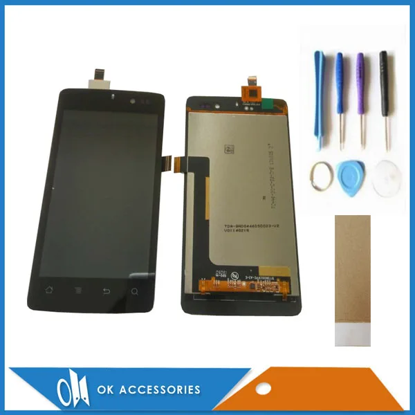 

For Highscreen Omega Q LCD Screen Display+Touch Screen Digitizer High Quality Black Color With Tools Tape 1PC /Lot