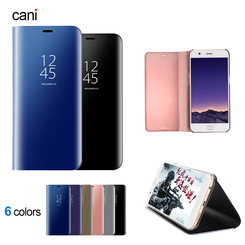 Clear View зеркало Smart Case для OPPO R15 R11 плюс f7 f5 A71 A83 A59 найти x откидная крышка Подставка
