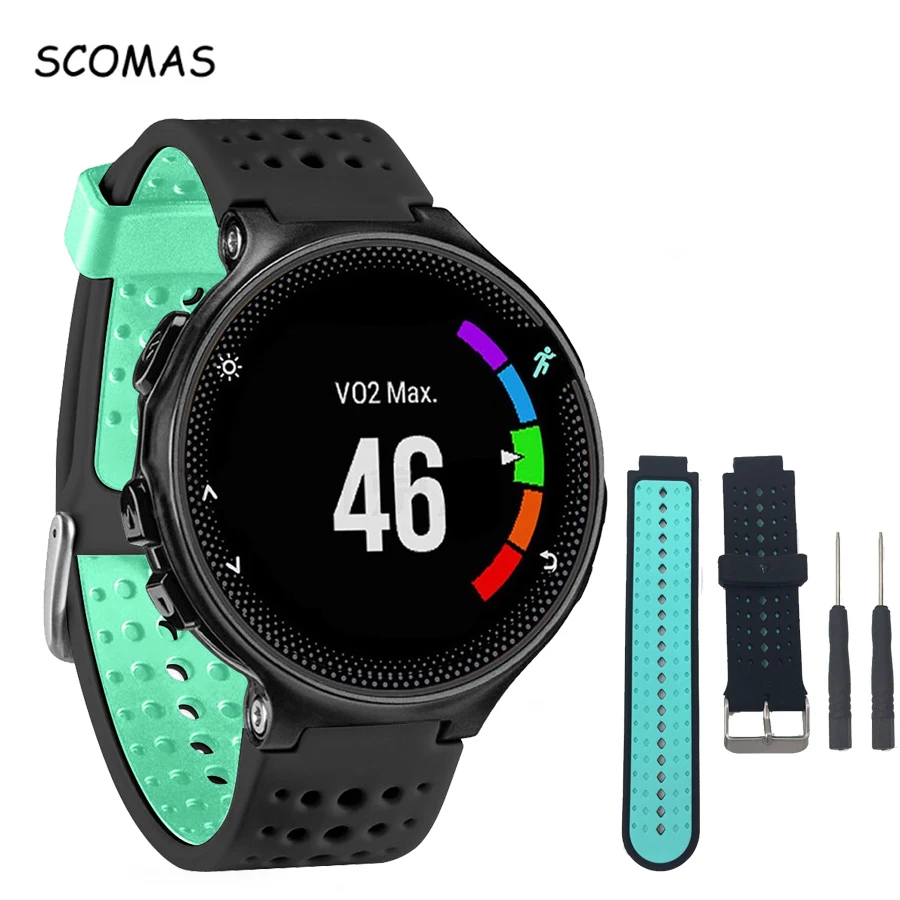 Сменный ремешок для смарт часов SCOMAS Универсальный мягкий силиконовый Garmin Forerunner