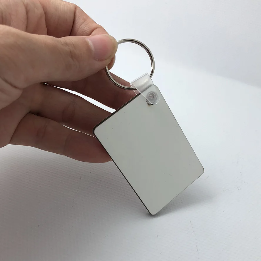 Оптовая продажа 100 шт. MDF пустая цепочка для ключей сублимация деревянное кольцо
