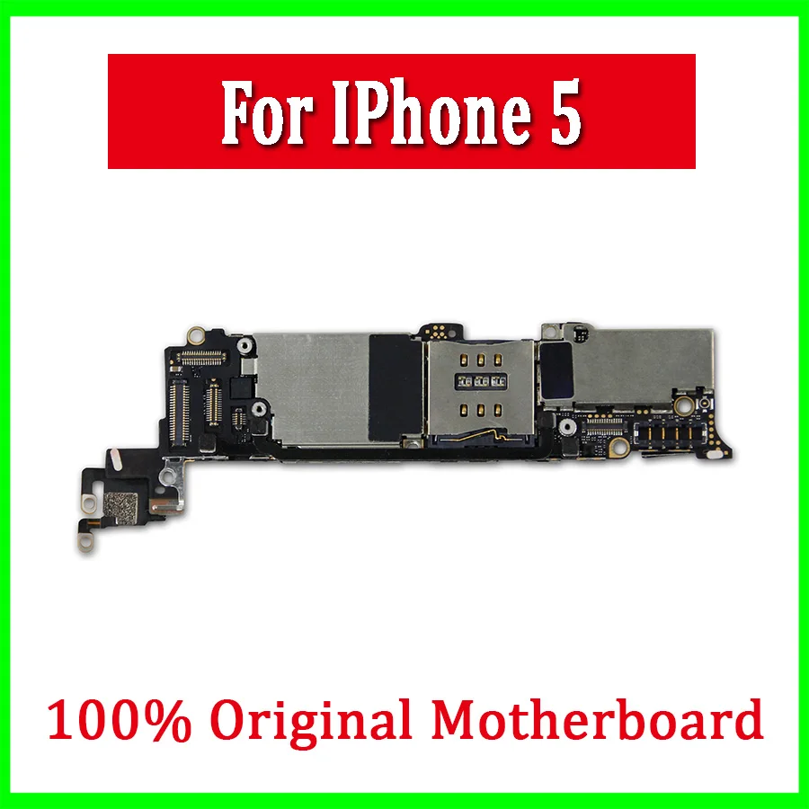 Оригинальная материнская плата для iphone 5, Заводская Разблокировка для iphone 5, материнская плата с системой IOS с чипами, 16 ГБ, 32 ГБ, 64 ГБ