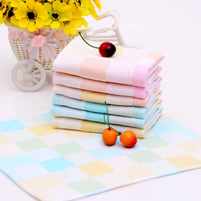 5 шт. клетчатое жаккардовое детское полотенце из муслина слюнявчик для