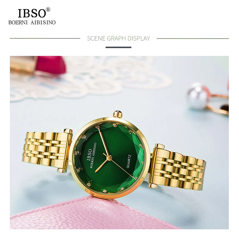 IBSO Часы из нержавейки Для женщин брендовые роскошные золотые часы Reloj Mujer Модные