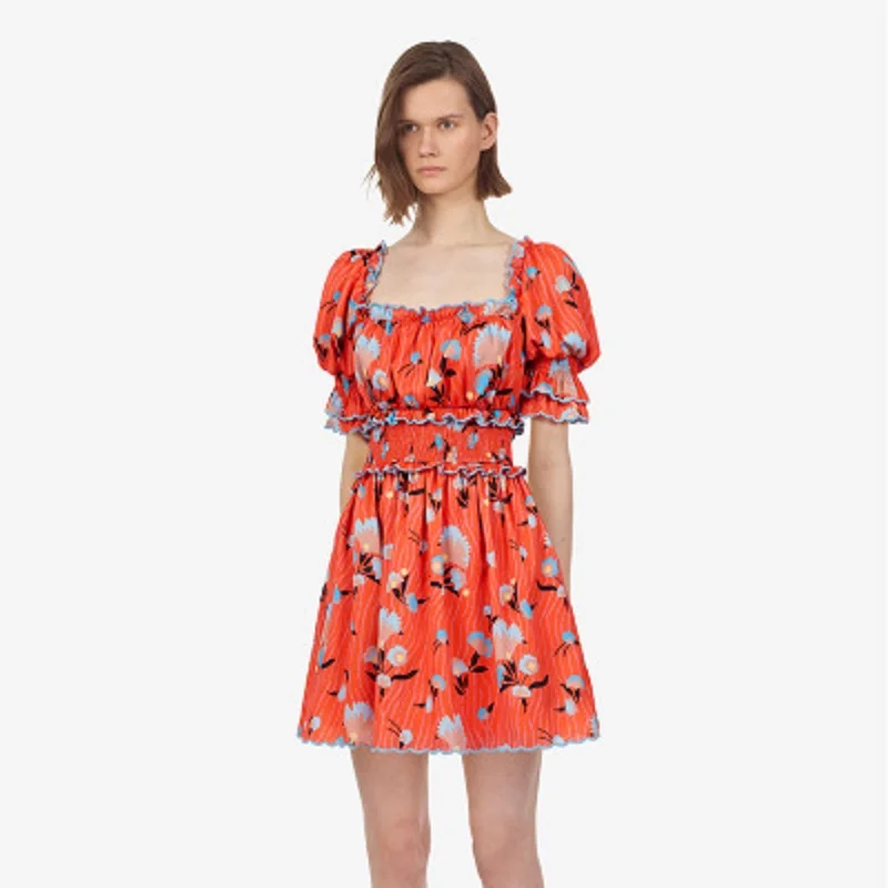 2019 женское элегантное платье для автопортретов с оборками красное цветочным