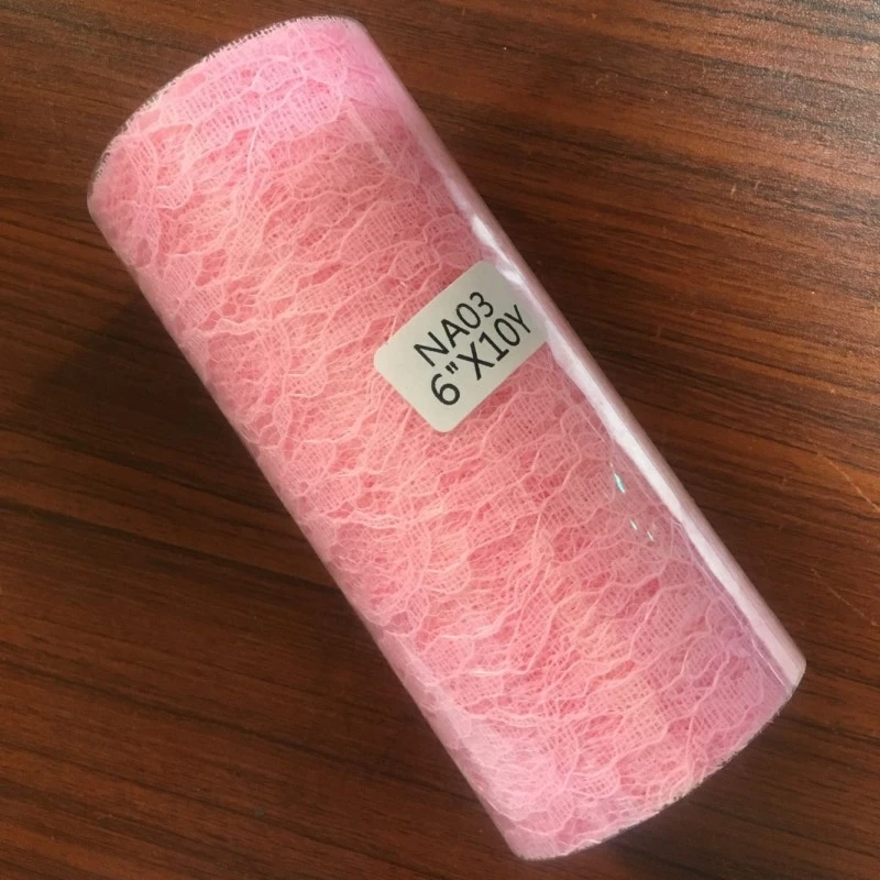 NA03-pink 26 цветов Свадебные Кружева Декор Двор сетчатая ткань вечерние стол стул створки лук бегун Цветочный Тюль в рулонах для свадьбы кружева Roll украшения - Цвет: NA03-pink