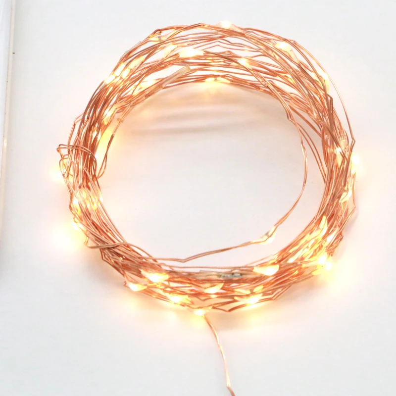 2017 гирлянда 10X2 м Водонепроницаемая светодиодная медная проволочная лампа для