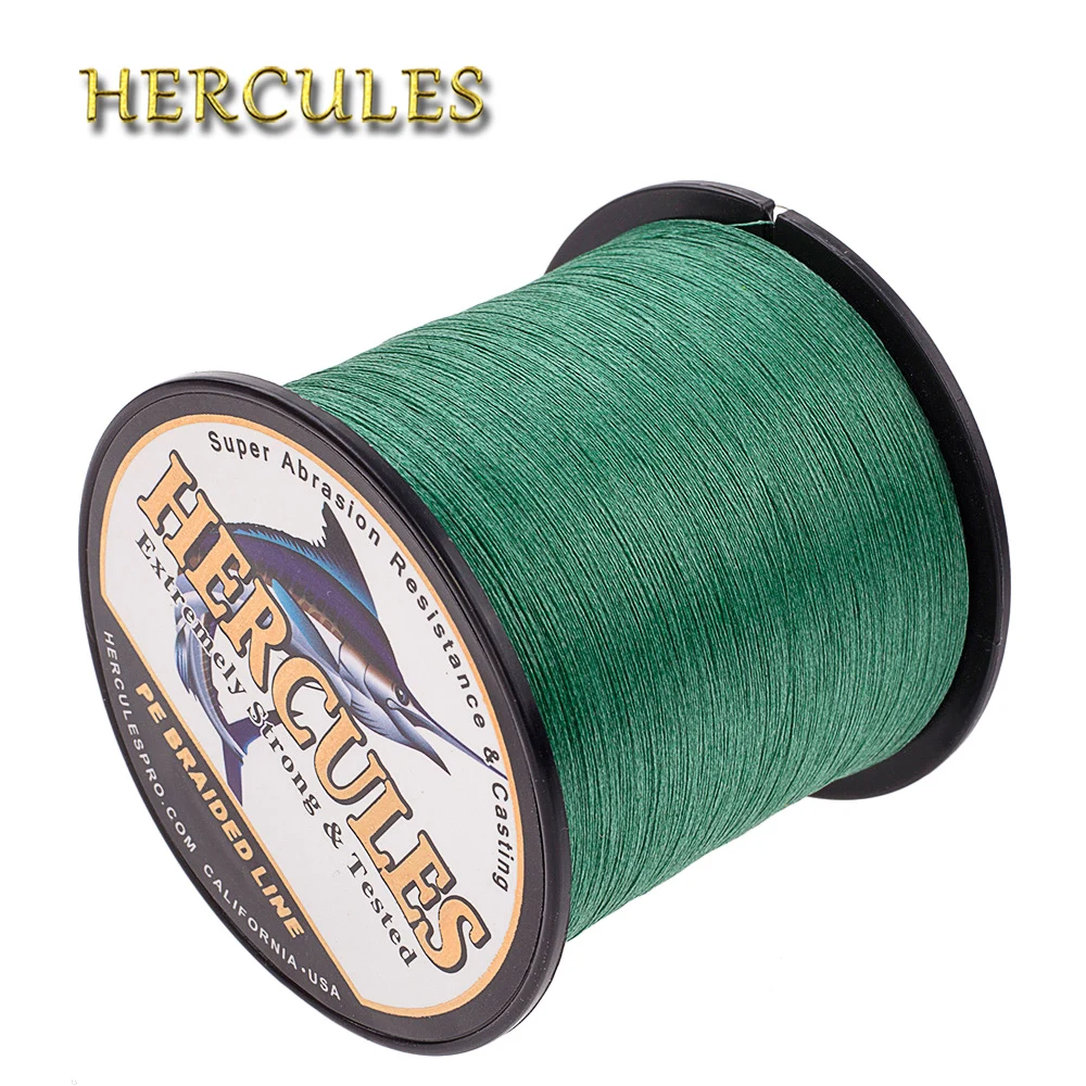 

Hercules Multifilament Fishing Line Cord 4 Strands Braided Wire PE Carp Brazil 100M- 2000M Green 6-100LB Outdoor Accessories