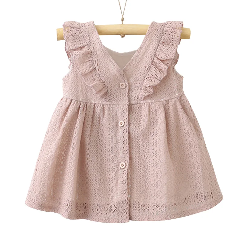 AX572 pink Melario/платье для девочек; коллекция года; летнее кружевное платье для девочек; повседневные платья для маленьких девочек; детская одежда; одежда для маленьких девочек - Цвет: AX572 pink