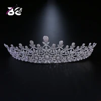be 8 new flower design aaa cubic zircon crown and tiaras headband noble bridal hair accessories for wedding gift h078