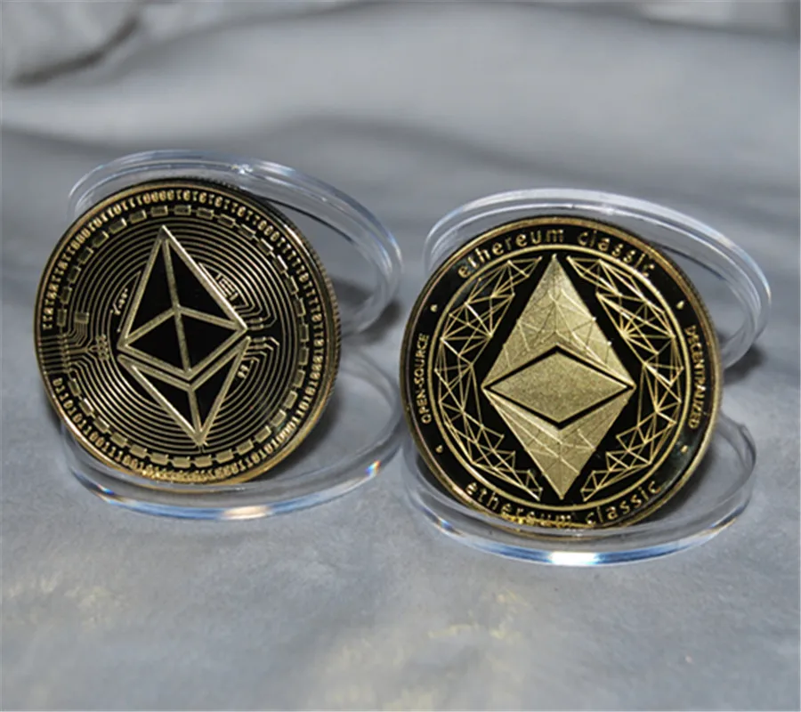 Узорчатый эфир Биткойн рельефный стерео Биткоин цифровой не-Валютный сбор монета и украшение монета