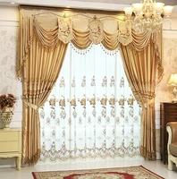 fyfuyoufy european style hollow out embroidery curtains imitated silk fabric retro court embroidered curtaintulle