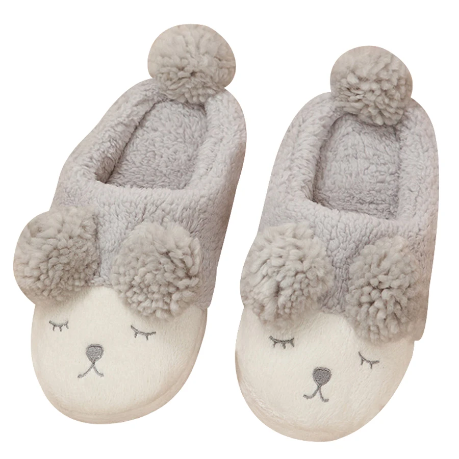 

Cute Sheep Animal Women Winter Home Slippers Warm Cotton Floor Shoes For Indoor Bedroom House Soft Bottom Plush Flats