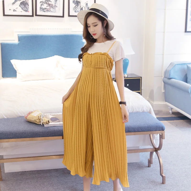 Женский комбинезон для беременных свободного покроя на бретелях мам весну и лето