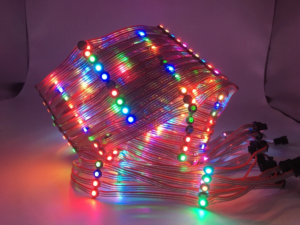 50 шт. WS2812B WS2812 полноцветный RGB пиксель светодиодный чип DC5V 10 см провод для адресного прибора индивидуально панель SMD 5050 с теплоотвод