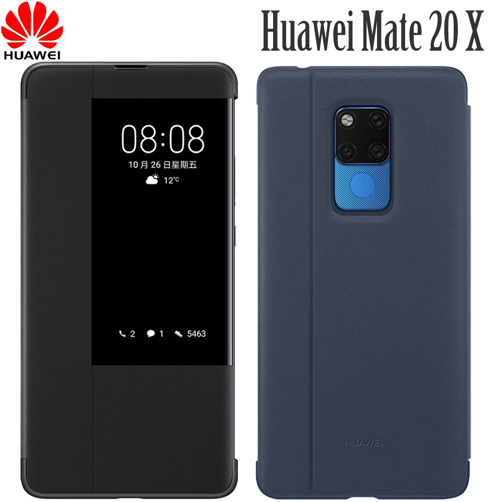 Huawei mate 20 X чехол официальный huawei mate 20 X флип-чехол Smart touch view window PU кожаный матовый чехол 20X чехлы для телефонов