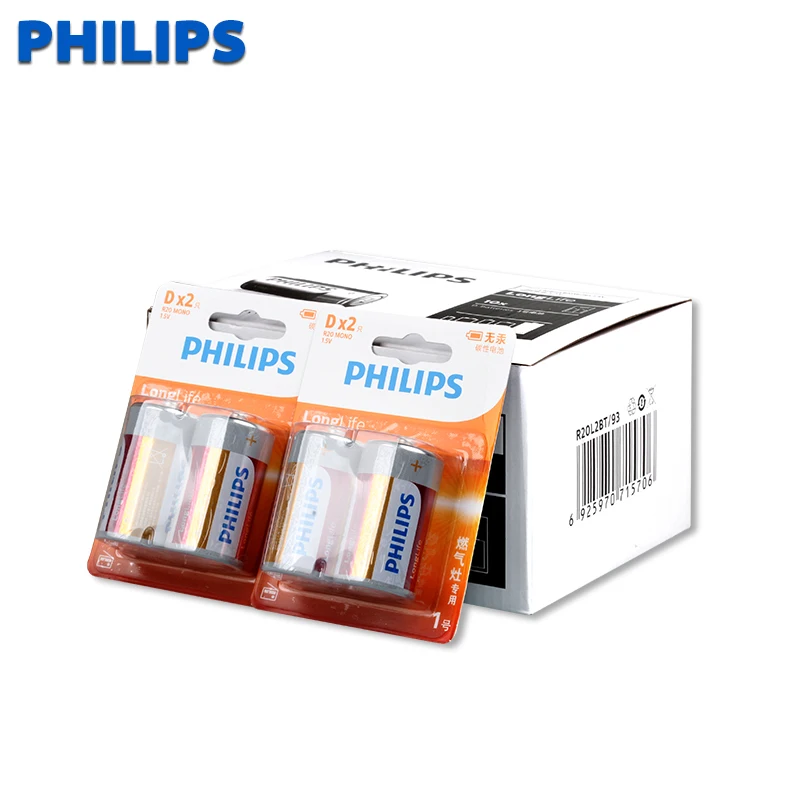 20 шт. цинковые карбоновые аккумуляторы philips D UM1 R20P 1 5 в|Батарейки| |