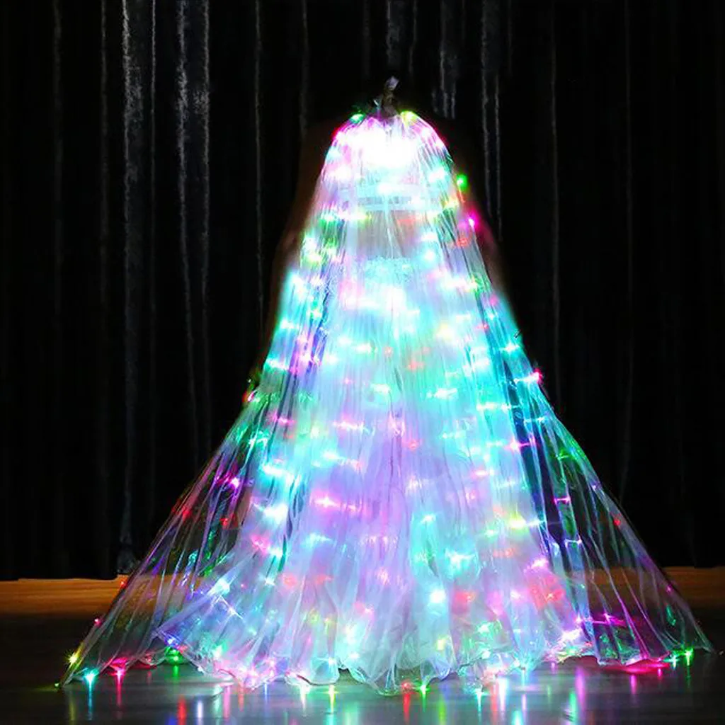 Женские крылья для танца живота СВЕТОДИОДНЫЙ Красочный с телескопической палкой