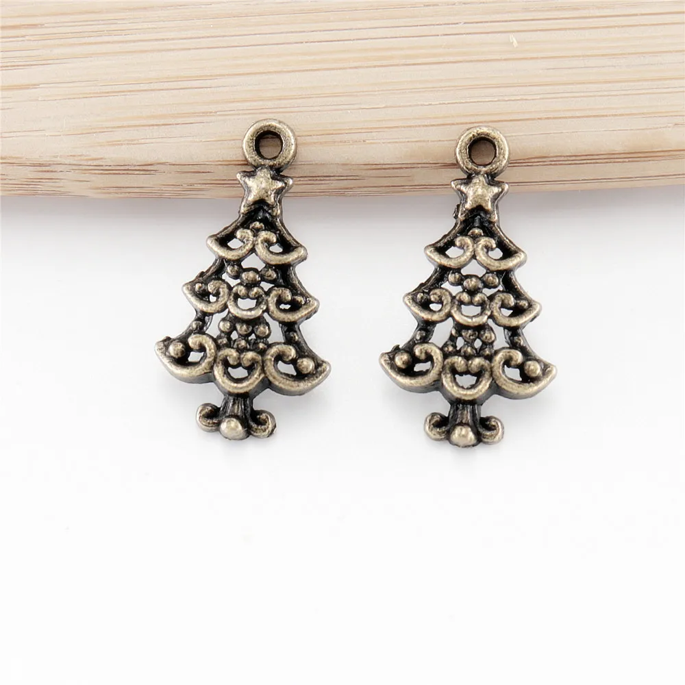 Оптовая продажа подвески из античной бронзы в виде сосны 90 шт./лот Подвески для