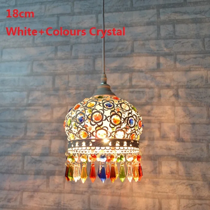 Средиземноморский цветной кристаллический кулон лампа для столовой Pendente De Teto