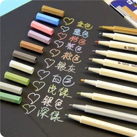 10 pcslot doodle drawing marker pens metallic pen for black paper art supplies zakka stationery material school brushes f543