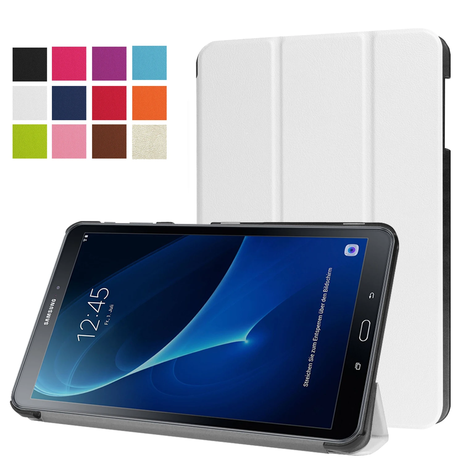 Кожаный чехол на магните с подставкой из искусственной кожи чехол для Samsung Galaxy Tab A 10,1 T580 T585 T580N T585N чехол+ Защитная пленка на экран+ стилус