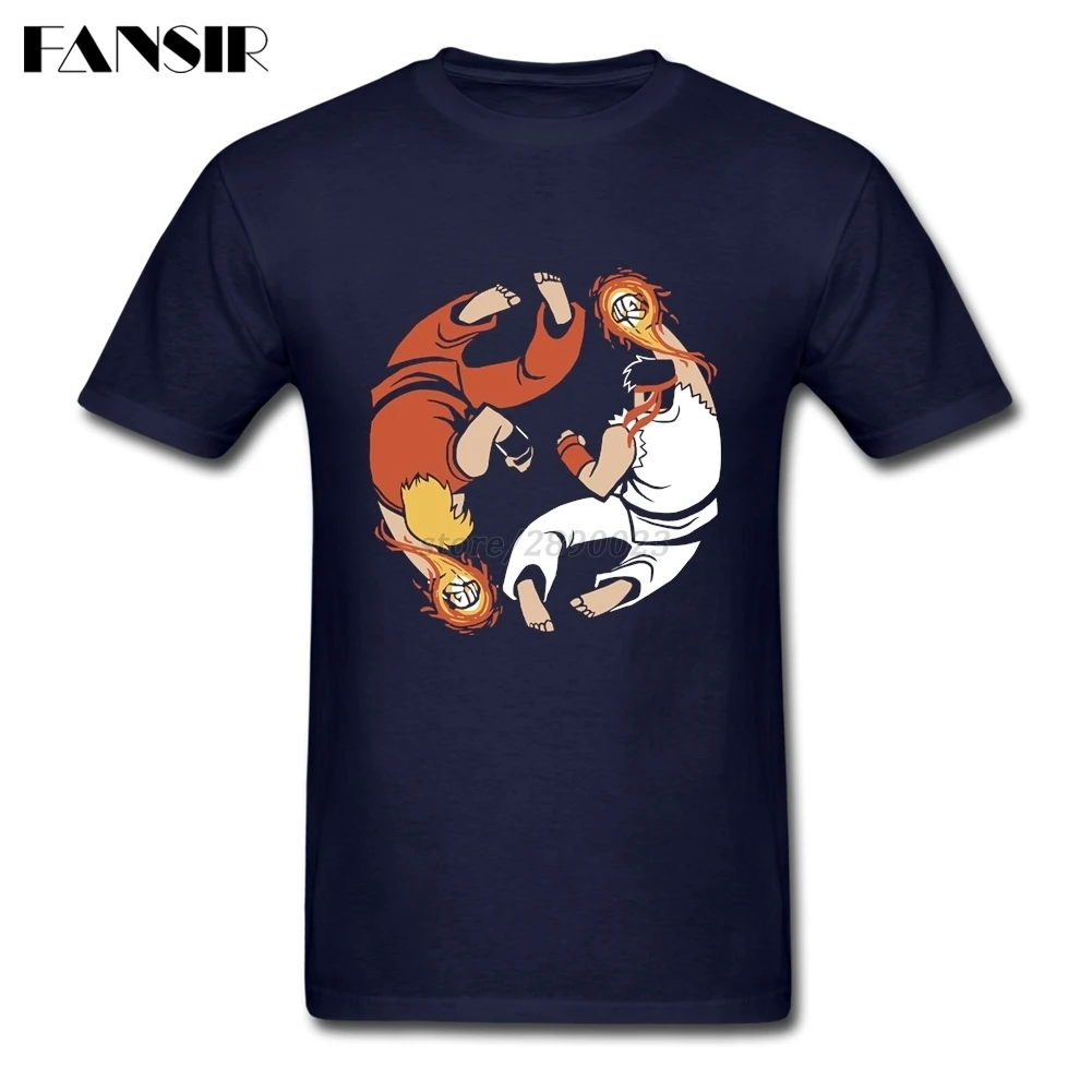 Крутая Мужская футболка с коротким рукавом круглым вырезом хлопок Kungfu Yin Yang