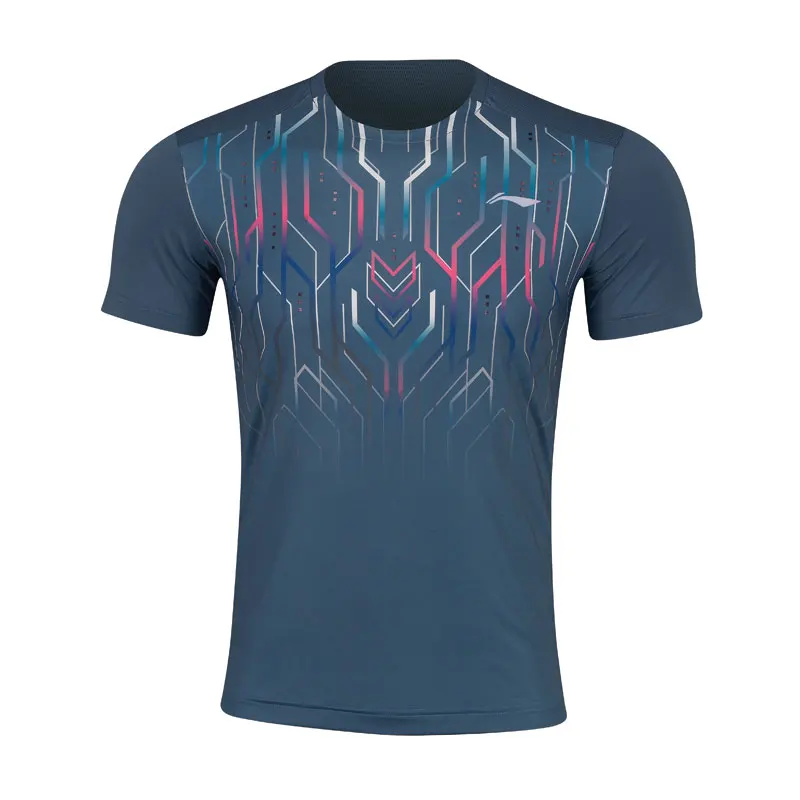 Мужская футболка для бадминтона Li Ning 81% полиэстер 19 спандекс Антистатическая