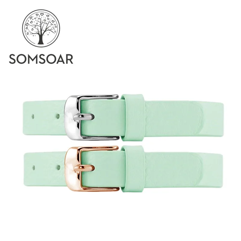 Somsoar ювелирные изделия Gruen Grass Green leder из натуральной кожи Оберните Браслеты fit Story