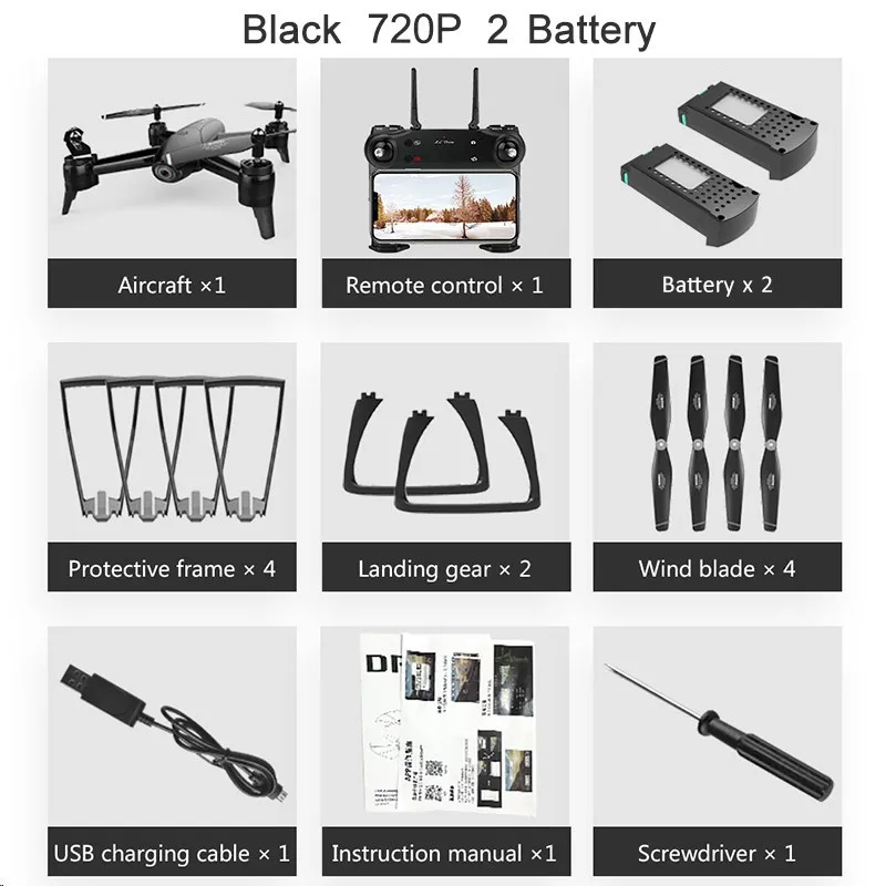 black 720P 2battery SG106 WiFi FPV RC Дрон 4K камера оптический поток 1080P 720P 4K HD Двойная камера воздушная видео RC Квадрокоптер самолет Квадрокоптер игрушка - Цвет: black 720P 2battery