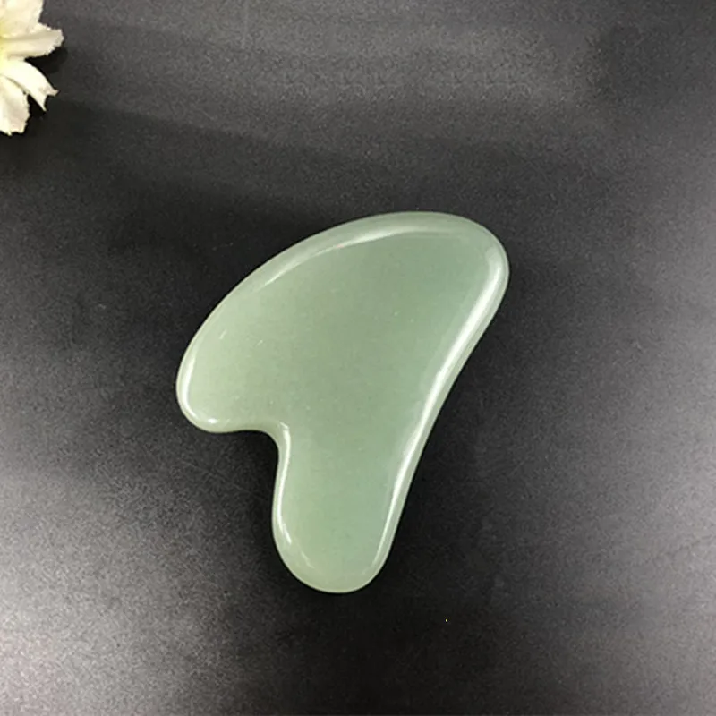 Green Jade Heart Природная Нефритовая соскабливающая доска инструмент для подтяжки лица стройнее потеря веса Gua sha целлюлит красота машина уход за кожей Уход за лицом инструменты - Цвет: Green Jade Heart