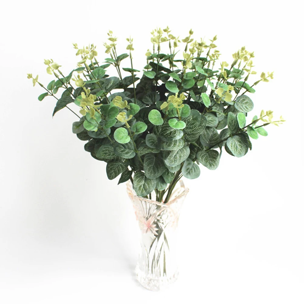 1 Pcs 16 Fork Artificial Simulation Money Leaf Living Room Table Decoration Plastic Flowers Wedding Plant | Дом и сад