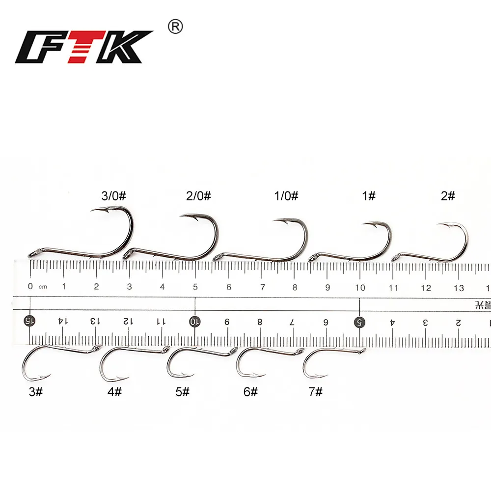 Крючки из углеродистой стали FTK 50 шт./лот Baitholder 92155 1/0 #-7 # для ловли карпа | Спорт и