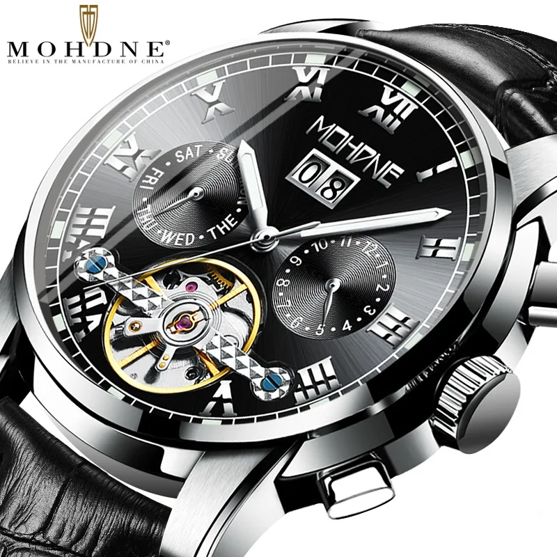 

Gold Tourbillon Automatic Mechanical Watch Fashion Men Watches Top Brand luxury Business Men's watches Otomatik Saat Man clock