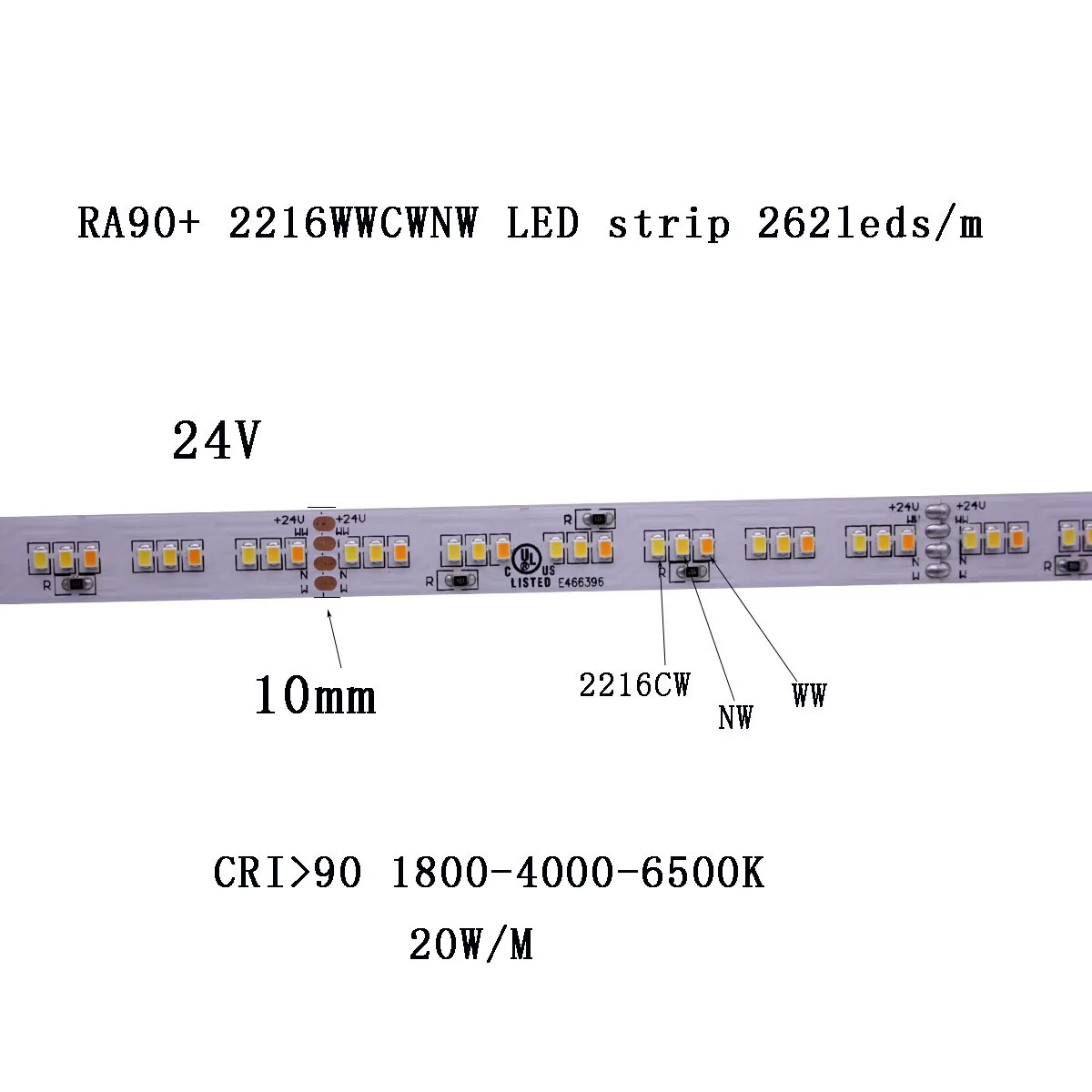 2216 CWNWWW 262LEDs Светодиодные ленты 5 м 2835 5730 5050 5054 RGB CCT RGBCCT RGBW/RGBWW теплый белый 60/120/240/480 светодиодный 4in1 12V 24V ленты светильник полосы Гибкие - Испускаемый цвет: 2216 CWNWWW 262LEDs