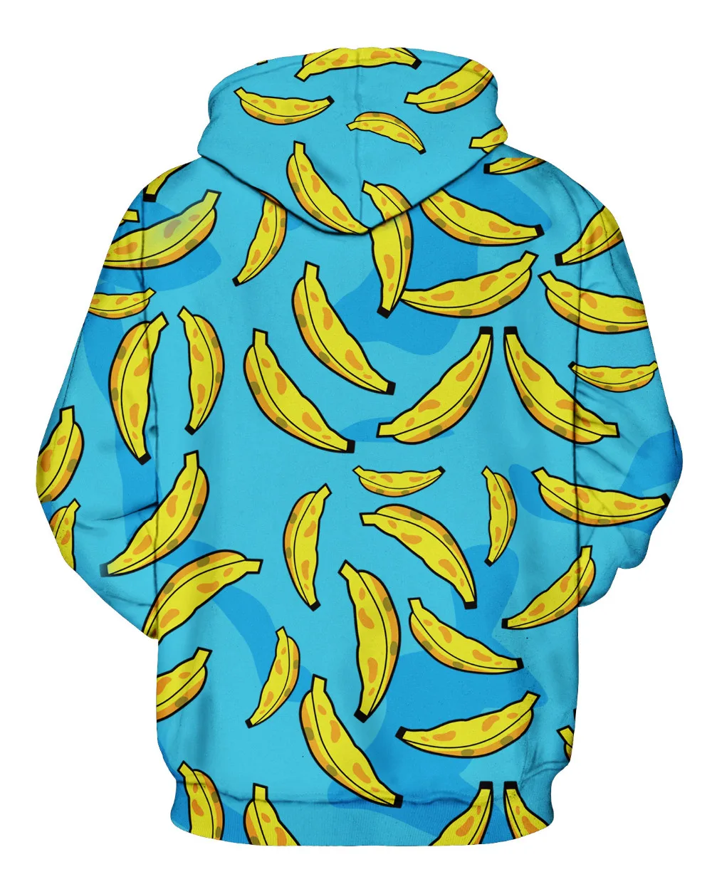 Унисекс для взрослых модная фрукты 3D цифровой печати пуловер с капюшоном круглый