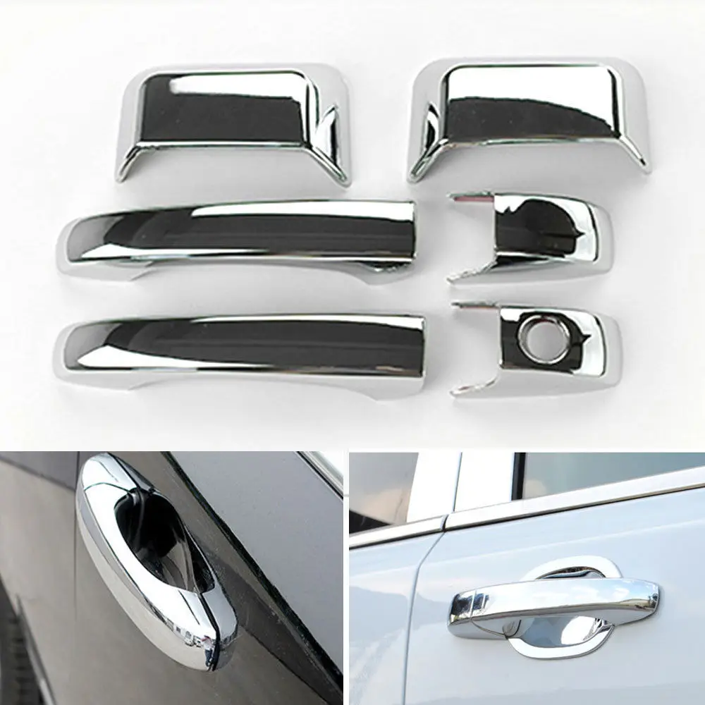 Для 07-16 Jeep Compass Chrome ABS Авто дверные ручки Крышка поймать литья отделкой синий