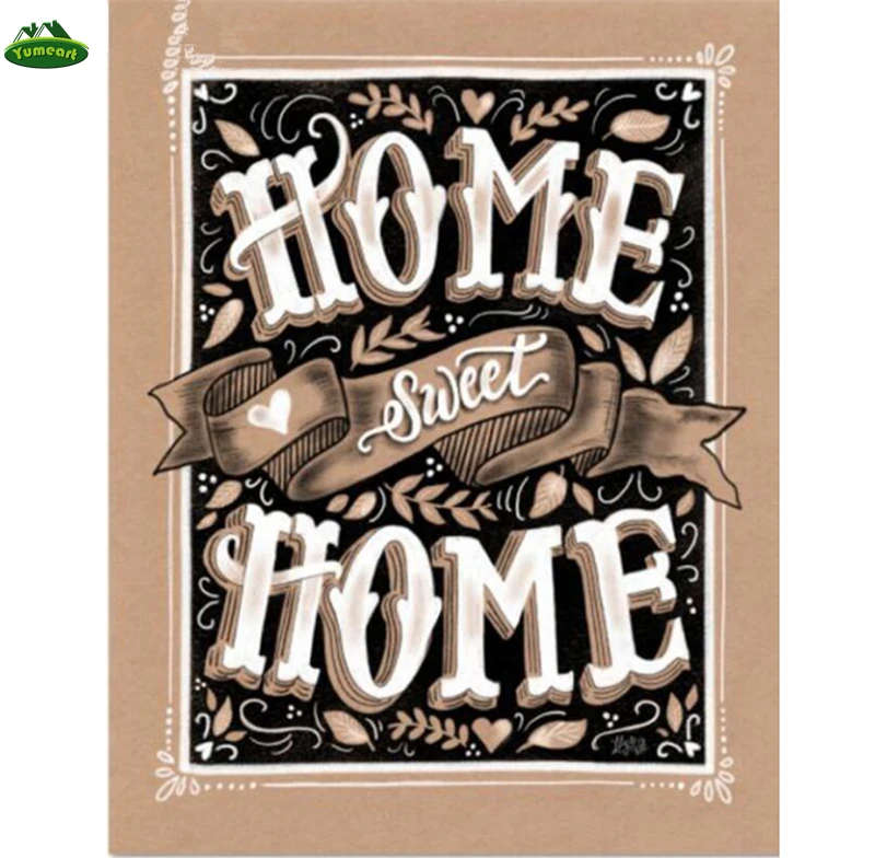 YUMEART Diamond Painting Home Sweet Wall Picture 3d Embroidery Cross Stitch Mosaic Abstract Oil on Canvas | Дом и сад