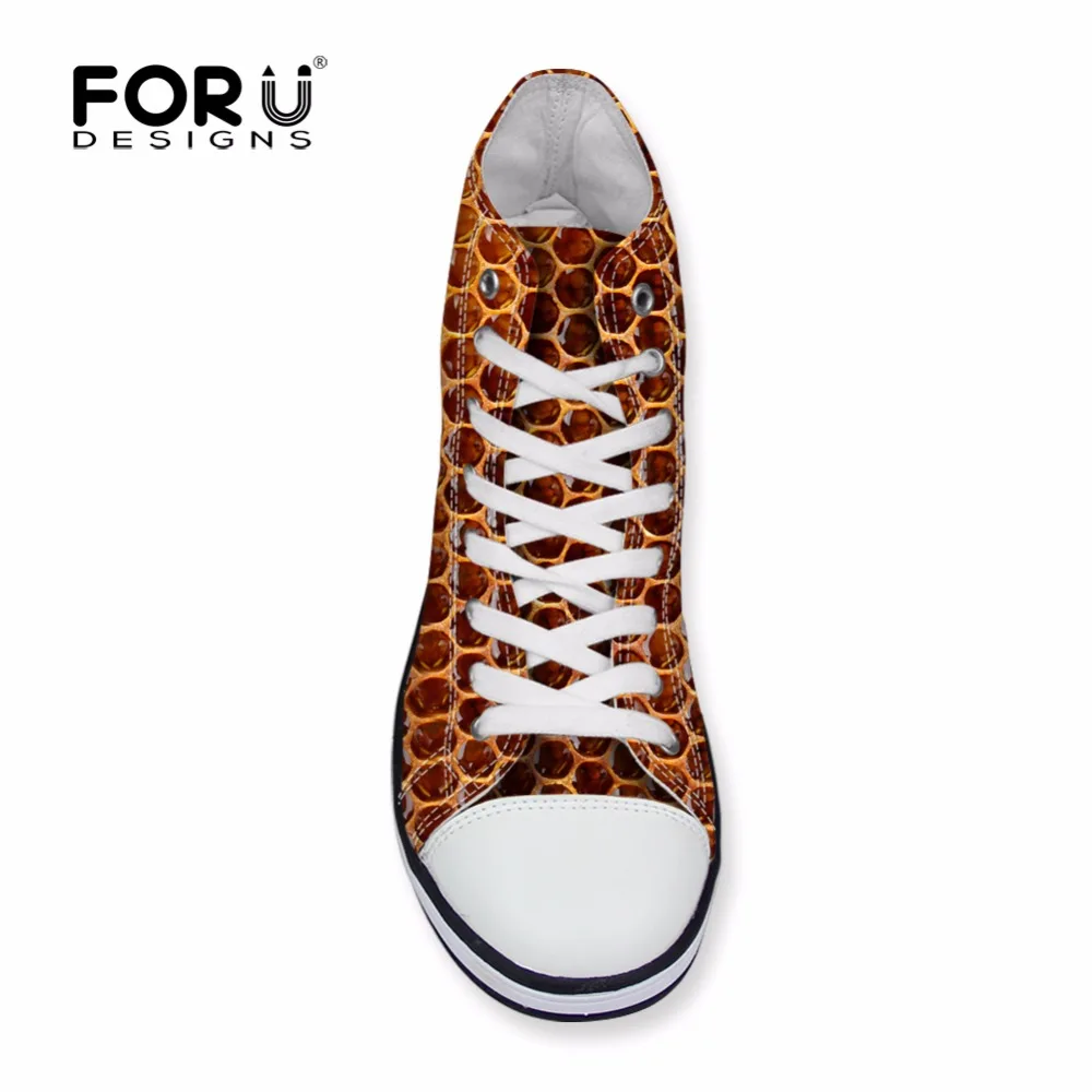 Мужские высокие холщовые туфли FORUDESIGNS модные повседневные мужские на шнуровке с